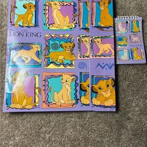 1990s Disney The Lion King Purple Binder and Notebook Set